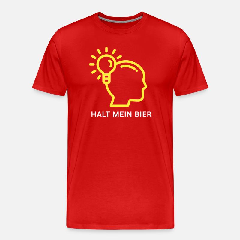 Innovatives Denk-Design mit Lichtsymbol - Männer Premium Bio T-Shirt - Rot
