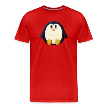 Chubby Penguin - Men's Premium Organic T-Shirt - red - Front - Damien (186cm)