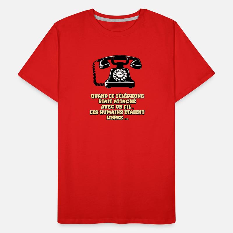 When the phone had a wire Men's Premium Organic T-Shirt