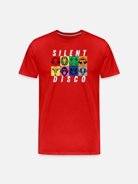 Stille Disco - Männer Premium Bio T-Shirt - Rot