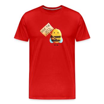 Save the bees - Rettet die Bienen - Männer Premium Bio T-Shirt - Rot - Vorne - Damien (186cm)