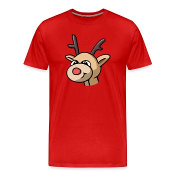 Renne Rudolf - T-shirt bio Premium Homme - rouge - Devant - Damien (186cm)