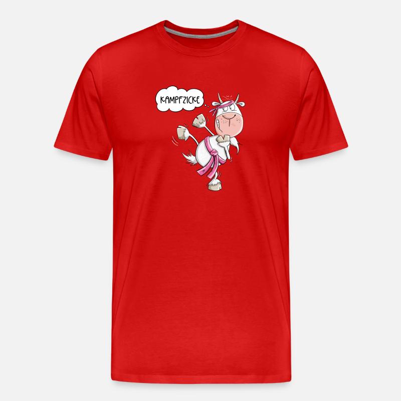 Karate Ziege Kampfsport Spruch - Männer Premium Bio T-Shirt - Rot