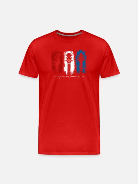 Flag Trio Guitars Grunge - Men's Premium Organic T-Shirt - red