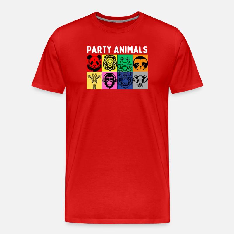 Partylöwen - Männer Premium Bio T-Shirt - Rot