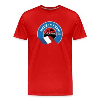 Hergestellt in Frankreich - Männer Premium Bio T-Shirt - Rot - Vorne - Damien (186cm)