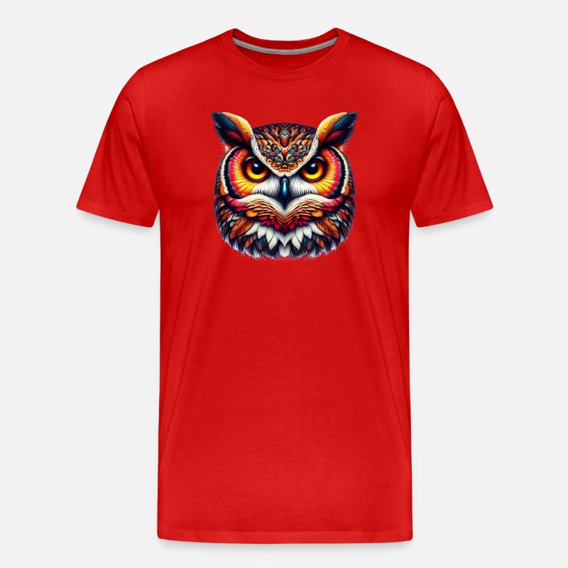 Eule - Männer Premium Bio T-Shirt - Rot