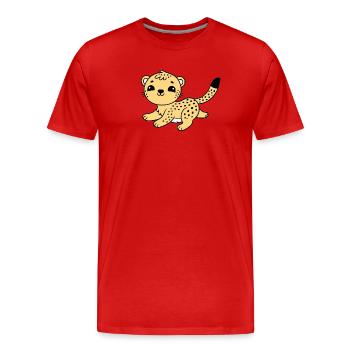 Guépard - T-shirt bio Premium Homme - rouge - Devant - Damien (186cm)