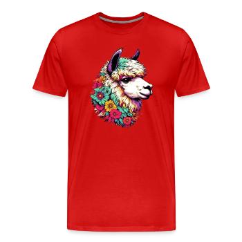 Alpaga - T-shirt bio Premium Homme - rouge - Devant - Damien (186cm)