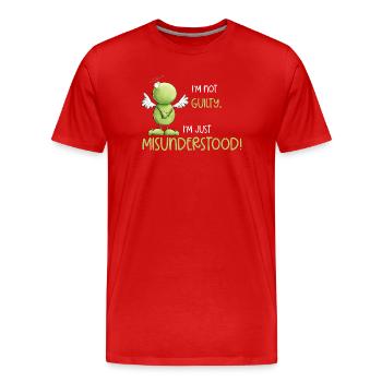 Frog Angel Innocence Misunderstanding - Men's Premium Organic T-Shirt - red - Front - Damien (186cm)