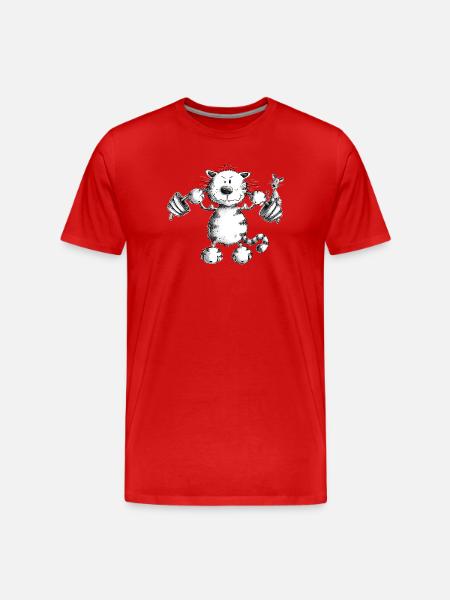 Cat Muscle Soreness Weight Training - Men's Premium Organic T-Shirt - red