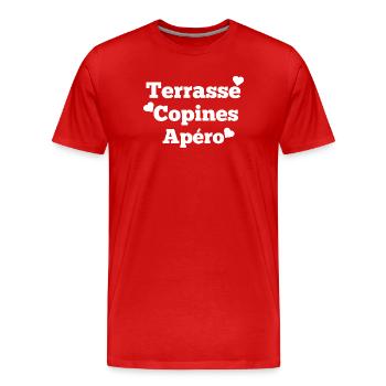 copine, meilleures copines, meilleures amies - T-shirt bio Premium Homme - rouge - Devant - Damien (186cm)