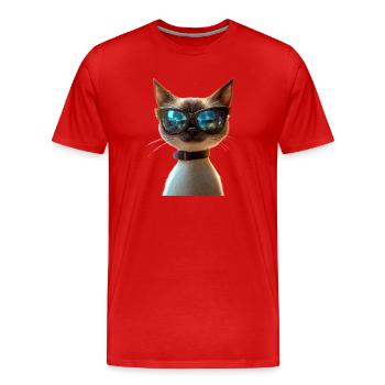 Siamkatze Siam Katze Siamese Cat Siamesen Katzen - Männer Premium Bio T-Shirt - Rot - Vorne - Damien (186cm)