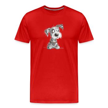 Chiens drôles pour les amoureux des chiens Amoureux des chiens - T-shirt bio Premium Homme - rouge - Devant - Damien (186cm)