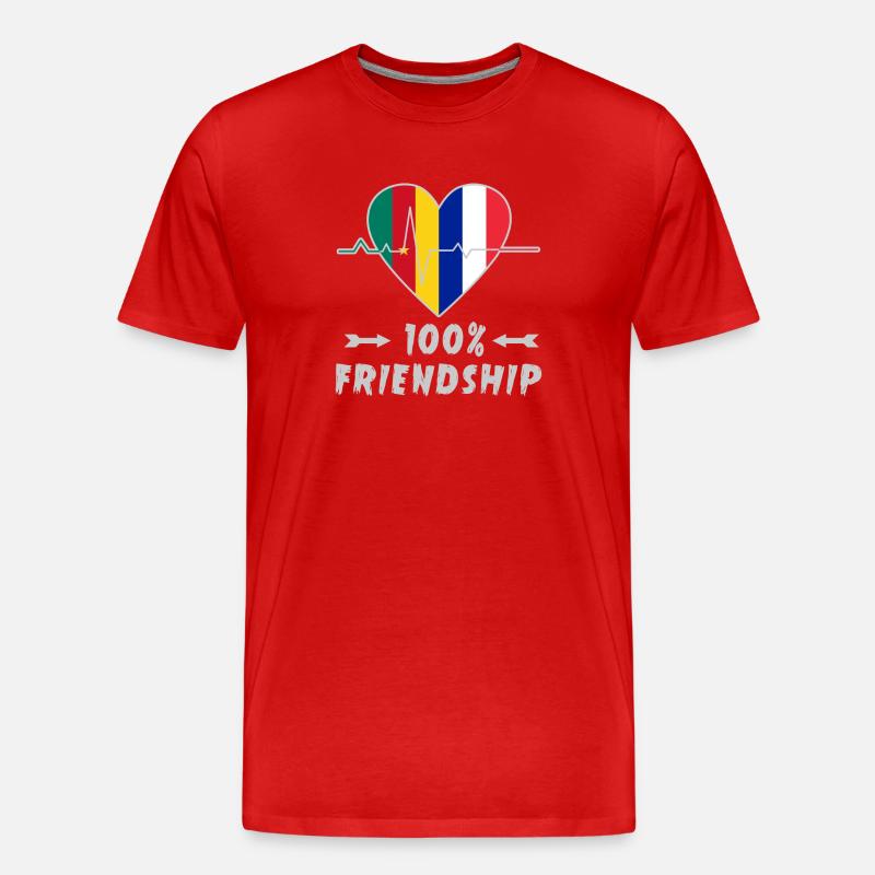 Kamerun und Frankreich 100% Freundschaft - Männer Premium Bio T-Shirt - Rot
