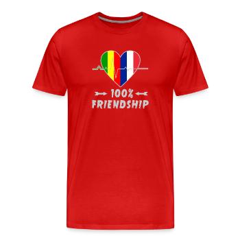 Mali und Frankreich 100% Freundschaft - Männer Premium Bio T-Shirt - Rot - Vorne - Damien (186cm)