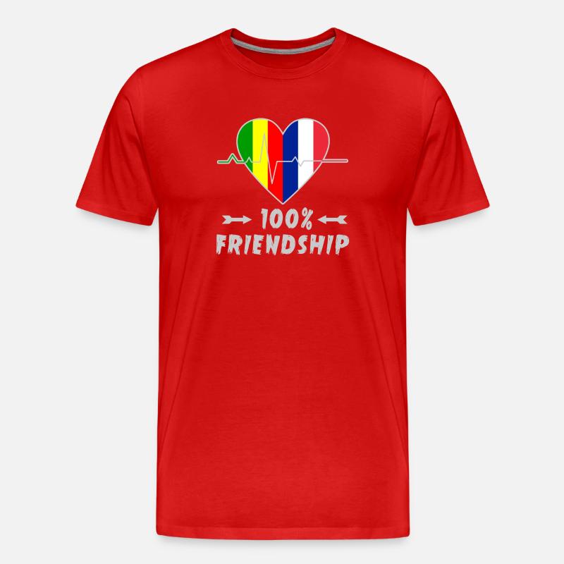 Mali und Frankreich 100% Freundschaft - Männer Premium Bio T-Shirt - Rot