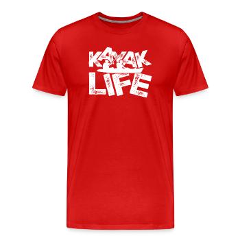Kayak Life Duo - Men's Premium Organic T-Shirt - red - Front - Damien (186cm)