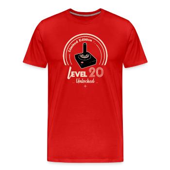Design rétro joystick édition limitée - T-shirt bio Premium Homme - rouge - Devant - Damien (186cm)