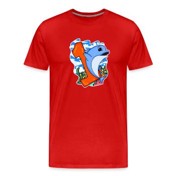 Number 1 Number One - Dolphin Motif - Men's Premium Organic T-Shirt - red - Front - Damien (186cm)