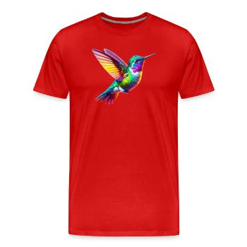 Kolibri - Männer Premium Bio T-Shirt - Rot - Vorne - Damien (186cm)