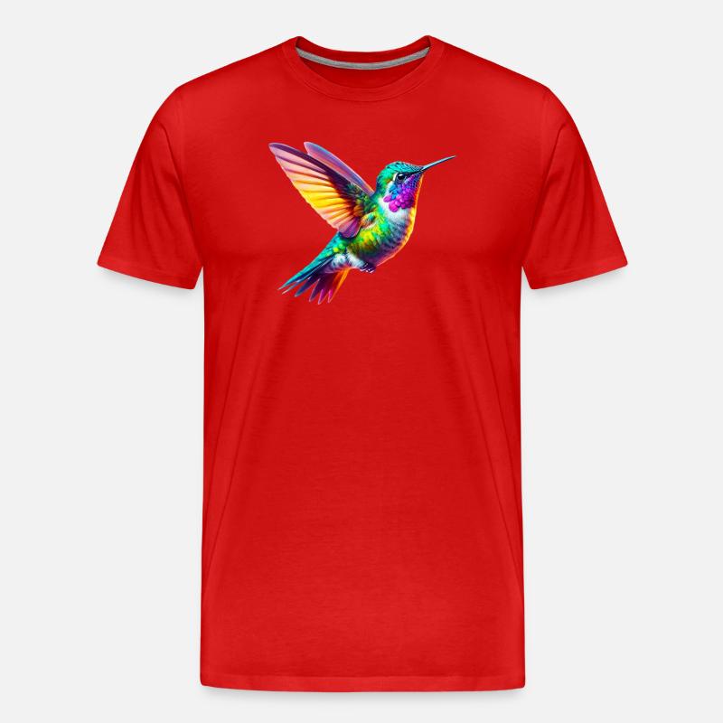 Kolibri - Männer Premium Bio T-Shirt - Rot