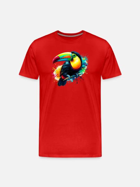 Toucan - Men's Premium Organic T-Shirt - red