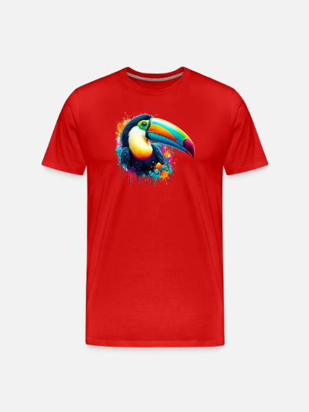 Toucan - Men's Premium Organic T-Shirt - red