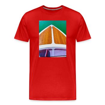 Motorboat - Men's Premium Organic T-Shirt - red - Front - Damien (186cm)