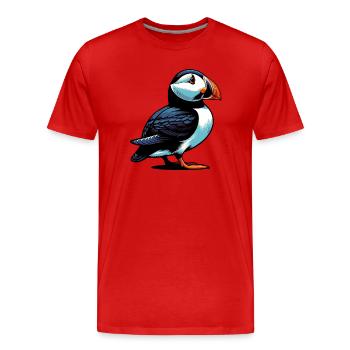 Macareux - T-shirt bio Premium Homme - rouge - Devant - Damien (186cm)