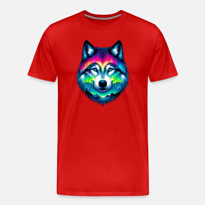 Wolf - Männer Premium Bio T-Shirt - Rot