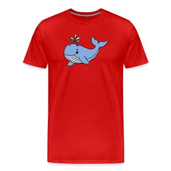 Baleine Baleine Bleue - T-shirt bio Premium Homme - rouge - Devant - Damien (186cm)