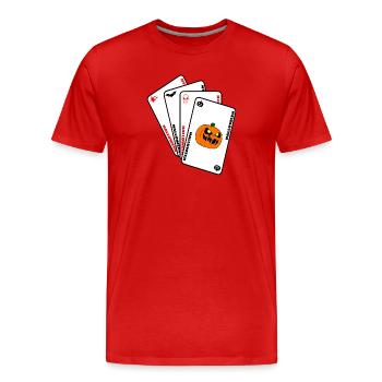 Cartes halloween - T-shirt bio Premium Homme - rouge - Devant - Damien (186cm)