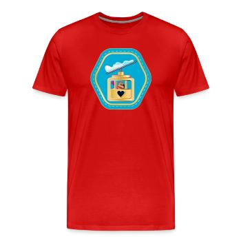 CAPYBARAS SKIING GONDOLA CABIN - Men's Premium Organic T-Shirt - red - Front - Damien (186cm)