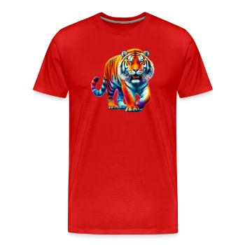 Tigre - T-shirt bio Premium Homme - rouge - Devant - Damien (186cm)