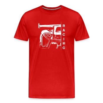 Voiture de course tuner racing symbole logo - T-shirt bio Premium Homme - rouge - Devant - Damien (186cm)