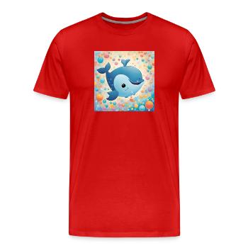 Baby poster, nursery, infant - Men's Premium Organic T-Shirt - red - Front - Damien (186cm)