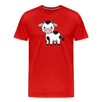 Vache Vaches - T-shirt bio Premium Homme - rouge - Devant - Damien (186cm)