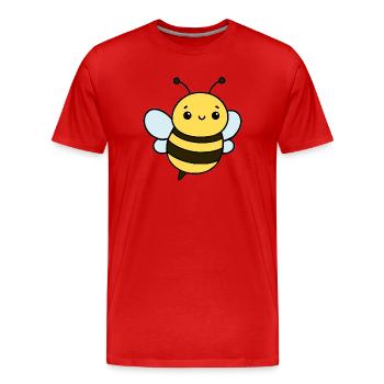 Biene - Männer Premium Bio T-Shirt - Rot - Vorne - Damien (186cm)