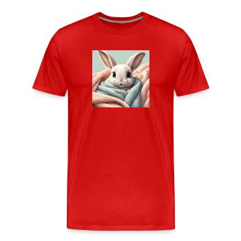 cute bunny poster, baby, child, infant - Men's Premium Organic T-Shirt - red - Front - Damien (186cm)