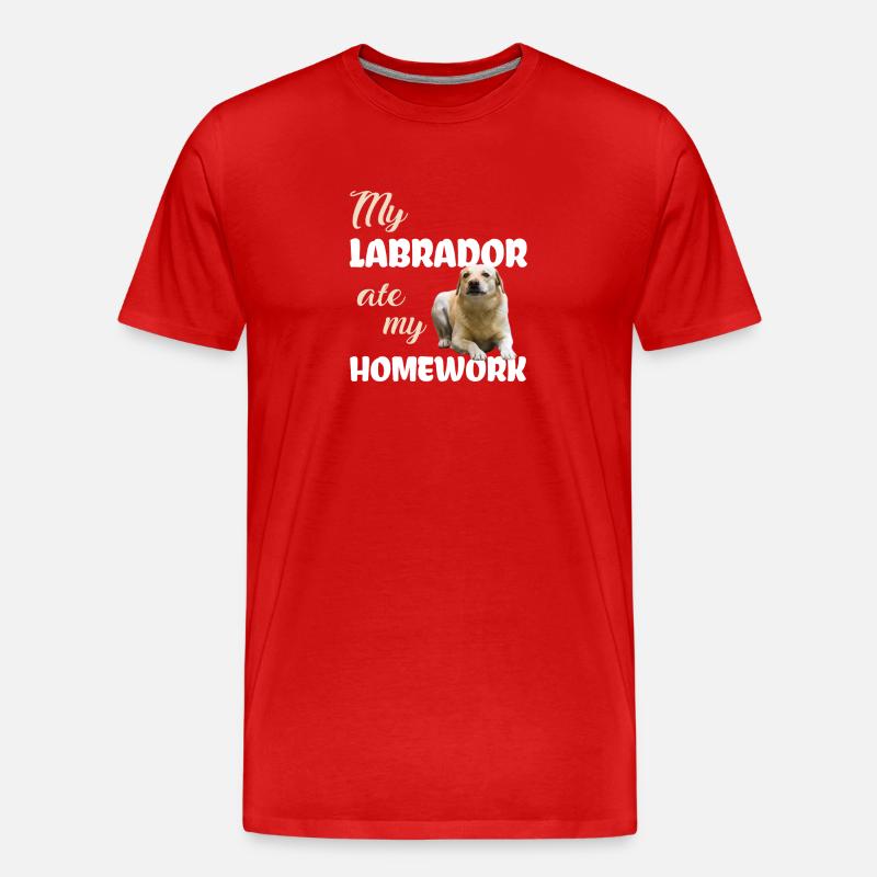 Labrador Homework - Men's Premium Organic T-Shirt - red