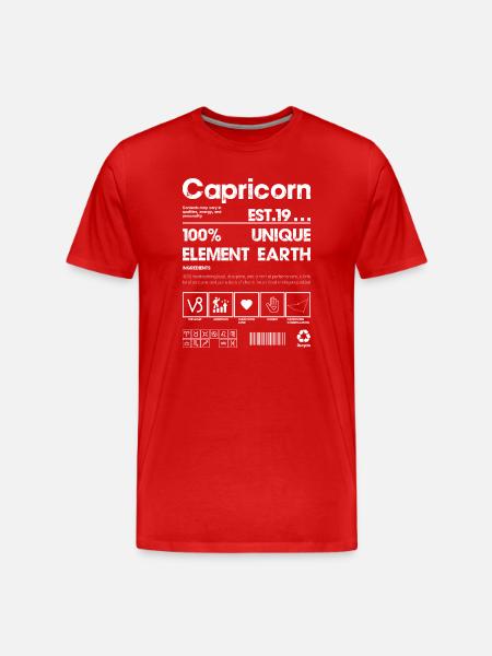 Steinbock erdgebunden 100% Element - Männer Premium Bio T-Shirt - Rot