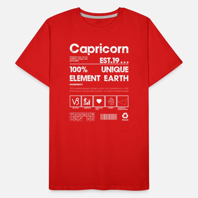 Capricorne Terrestre 100 % Élément T-shirt bio Premium Homme