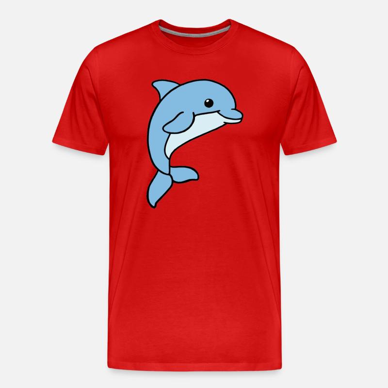 Delfin - Männer Premium Bio T-Shirt - Rot