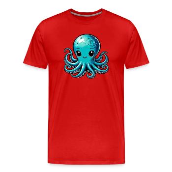Krake - Männer Premium Bio T-Shirt - Rot - Vorne - Damien (186cm)