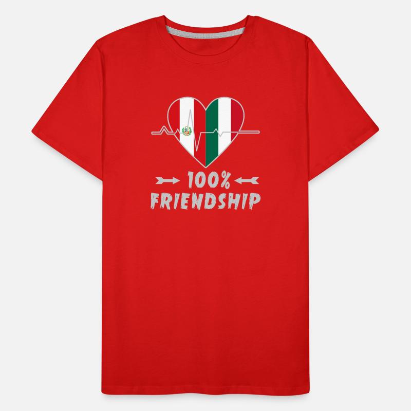 Peru und Italien 100% Freundschaft Männer Premium Bio T-Shirt