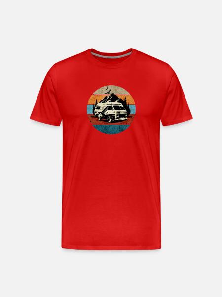 Caravane-Camping-Camping-rétro - T-shirt bio Premium Homme - rouge