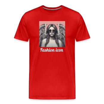 Icône de la mode - T-shirt bio Premium Homme - rouge - Devant - Damien (186cm)