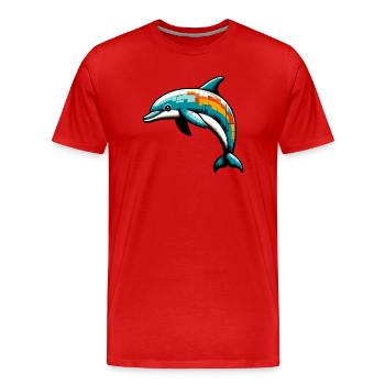 Delfin - Männer Premium Bio T-Shirt - Rot - Vorne - Damien (186cm)