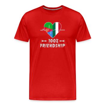 Eritrea und Italien 100% Freundschaft - Männer Premium Bio T-Shirt - Rot - Vorne - Damien (186cm)